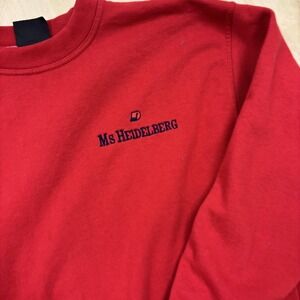 Basic Wear Sweatshirt Women's Large Red Fleece Crewneck Pullover Ms Heidelberg